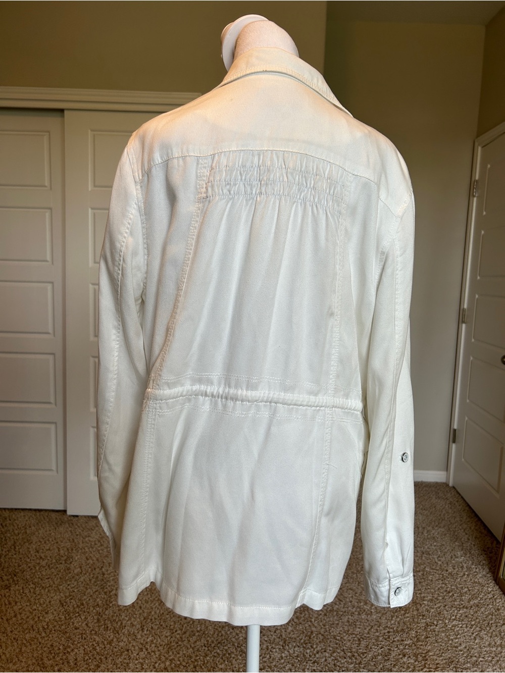 Anthropologie Marrakech Geneva Anorak Utility Jacket White Size Large - Picture 6 of 12